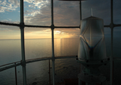 Caribou Island Lighthouse Turret Sunset